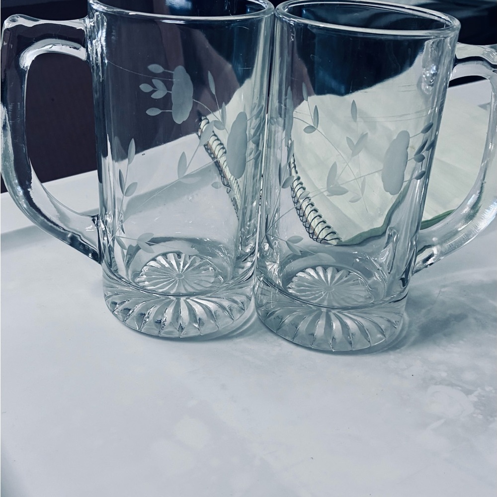 Princess House Heritage Glass Mug set of two.